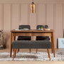 Hanah Home Vina 1053 - Conjunto de comedor extensible de 4 piezas, Nogal y Antracita